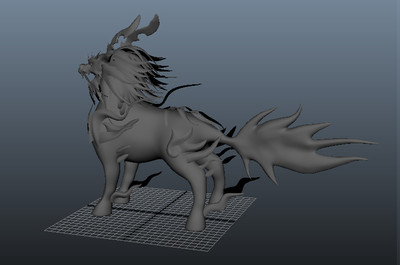 麒麟怪兽神兽塑模 可直接用于绑定动画