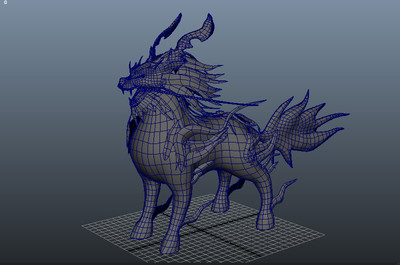 麒麟怪兽神兽塑模 可直接用于绑定动画