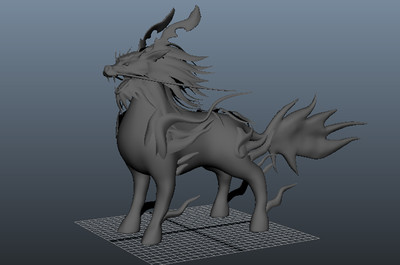 麒麟怪兽神兽塑模 可直接用于绑定动画