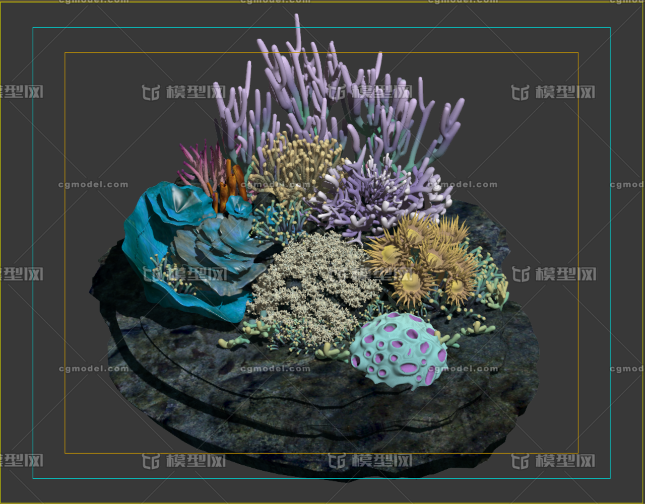 海底珊瑚组合_gaosenprod作品_场景自然场景_cg模型网