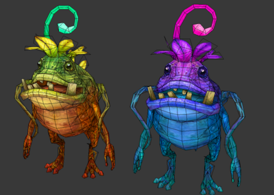 二只变异的蟾蜍怪青蛙怪大嘴青蛙蟾蜍妖精