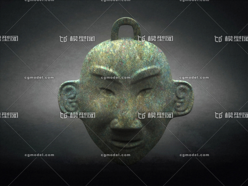 祭祀面具 古代面具模型-神话雕塑模型库-3ds Max(.max)模型下载-cg模型网