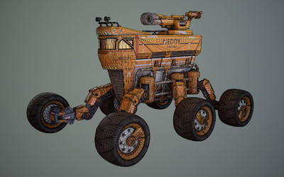 高精度 次世代pbr 科幻 全地形工程载具 大脚车