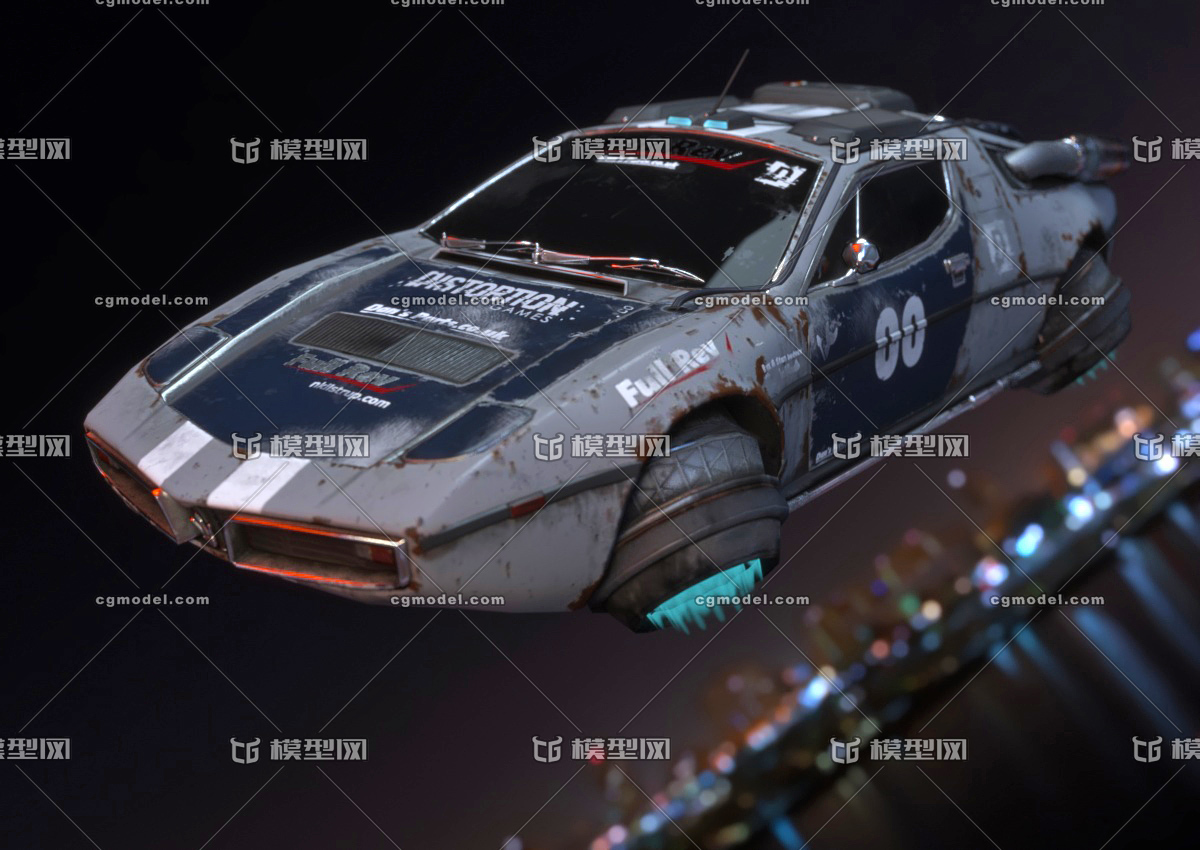 次世代pbr科幻飞车 飞行汽车 悬浮汽车 空中飞车 飞行汽车 未来汽车