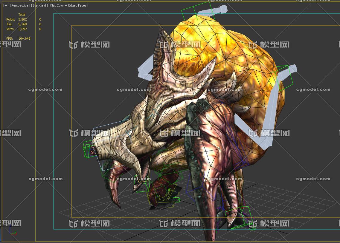 一个自爆怪物,怪物,动画,绑定,动作,僵尸虫,怪兽,简模,****