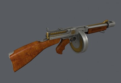 超精致 汤姆逊冲锋枪 简单绑定的近代军_judyzhang作品_武器枪械模型