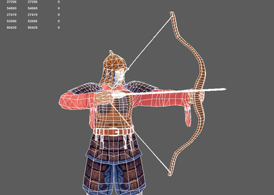 古代将军 士兵 射箭男人 古人陆步兵 北魏唐朝代 武士 游戏模型 帅