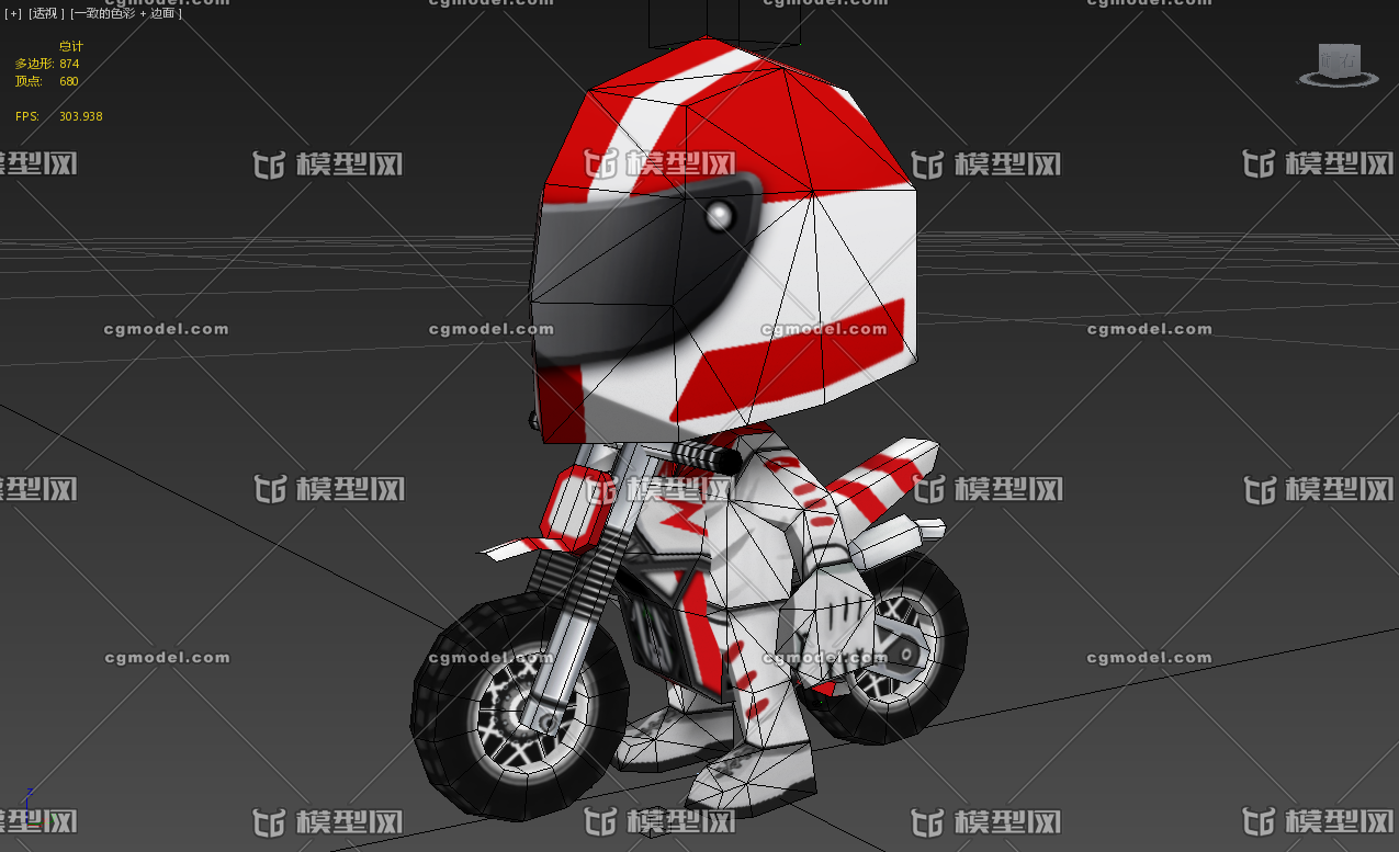 q版杂技摩托车手