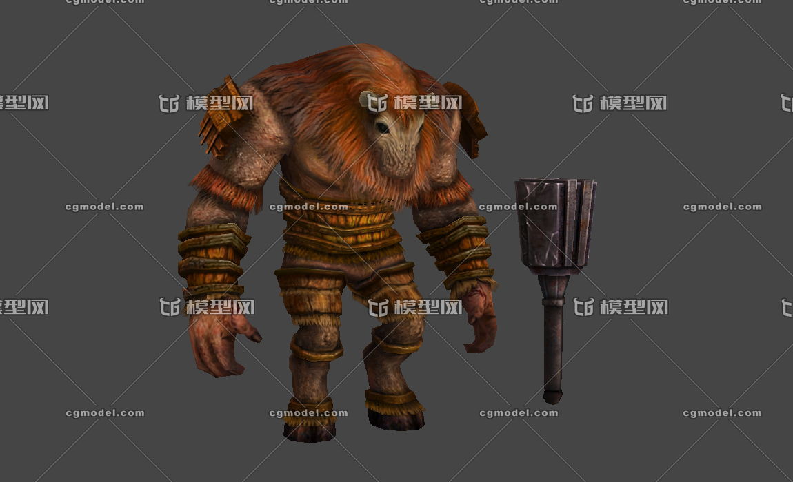 北美野牛,牛妖怪物,铁锤怪物_cg盐巴作品_人物异形怪物人物异形怪物