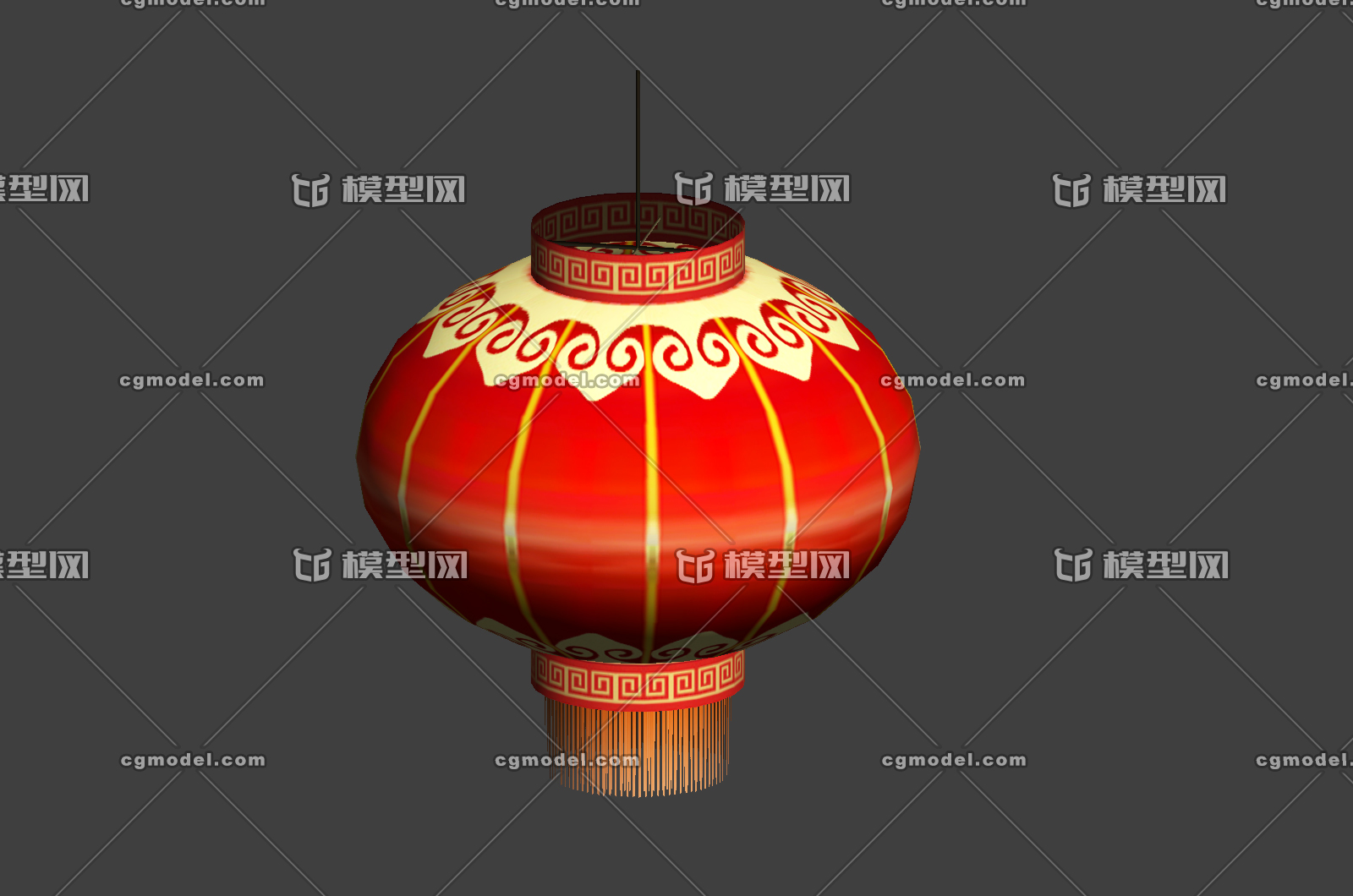 灯笼虚拟现实模型带透明贴图中式灯笼
