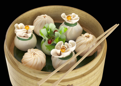 中国传统美食小吃包子饺子蒸饺窝窝头手工面食