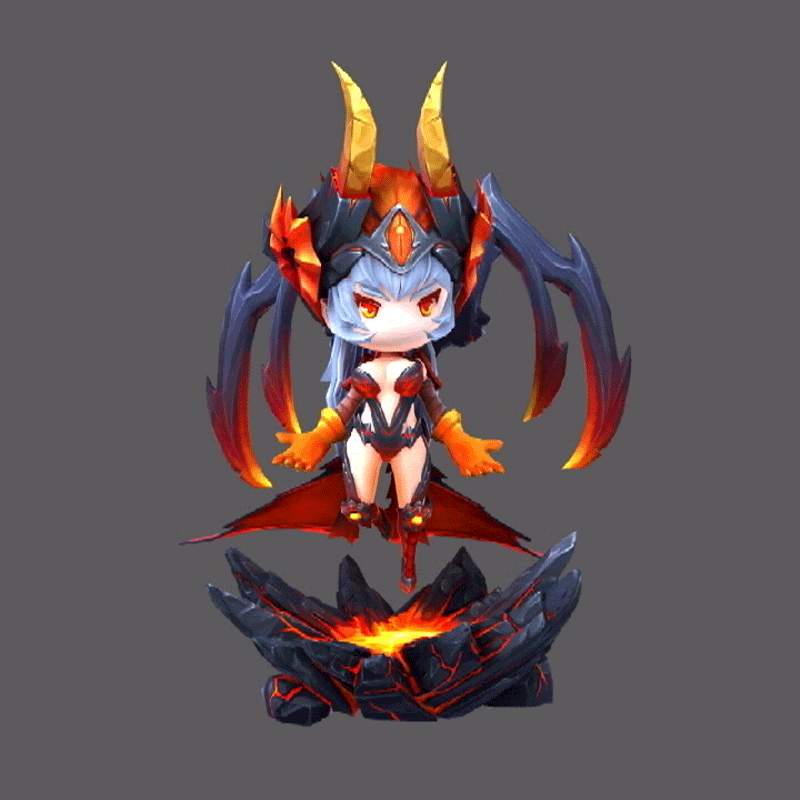 卡通小魔女 火系精灵