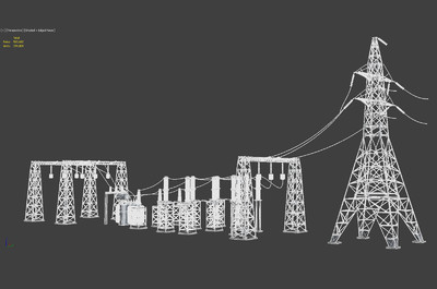 特高壓電塔 變電站 電力設施鐵塔 高壓電 輸電線