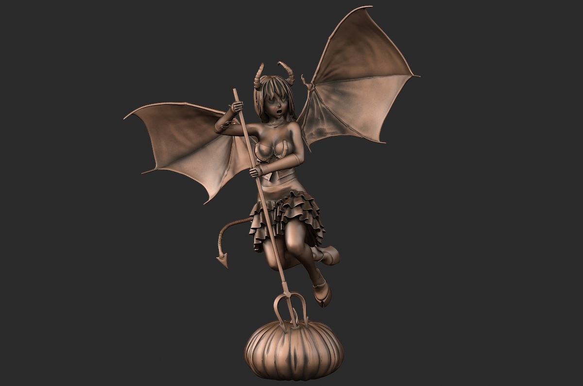 西方雕塑模型 万圣节 小魔女