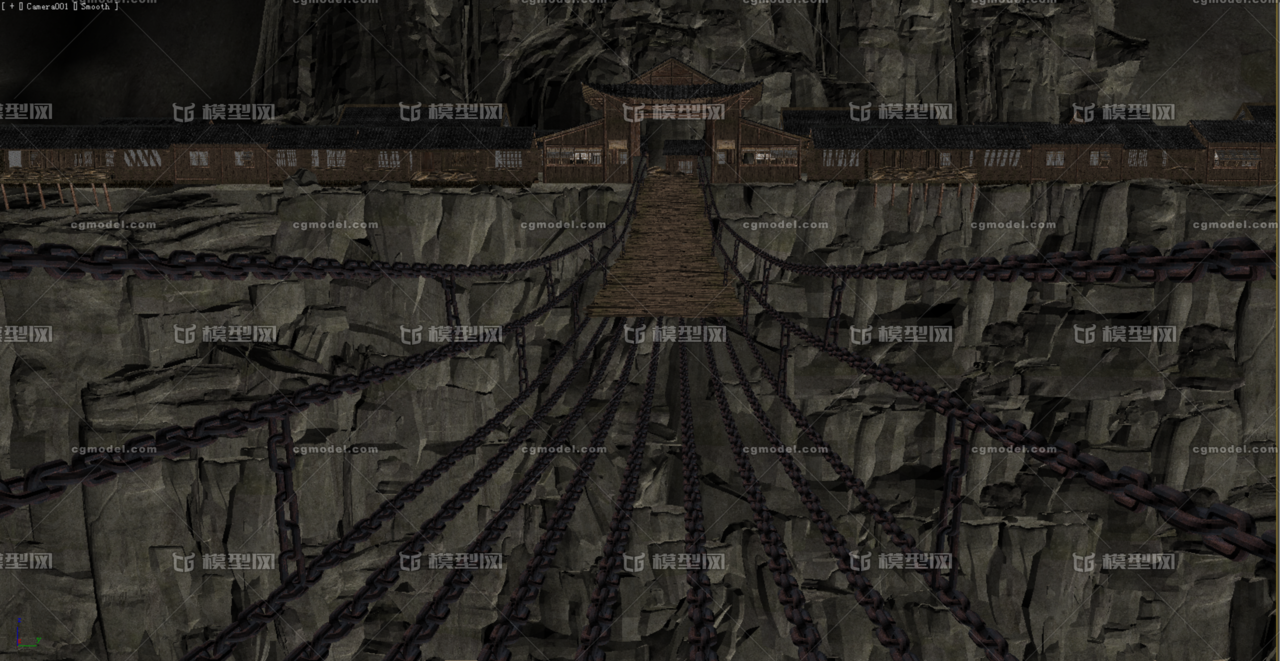古场景,泸定桥_cfz熟悉的陌生人作品_场景古代场景_cg模型网