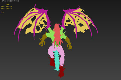 带 翅膀 的 触手 怪物_雕花阁作品_动物神话类_cg模型网