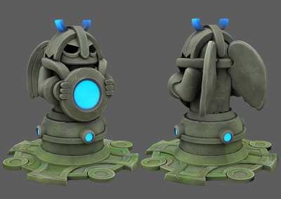 纯手绘 神像 雕像 玛雅石像 复活点 自动保存点 moba游戏素材 卡通