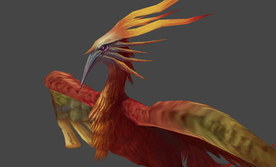 妙翅鸟火鸟火凤凰红色的大鸟