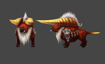 夔牛红牛牛鼻环牛妖怪物黄金牛角