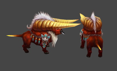 夔牛红牛牛鼻环牛妖怪物黄金牛角