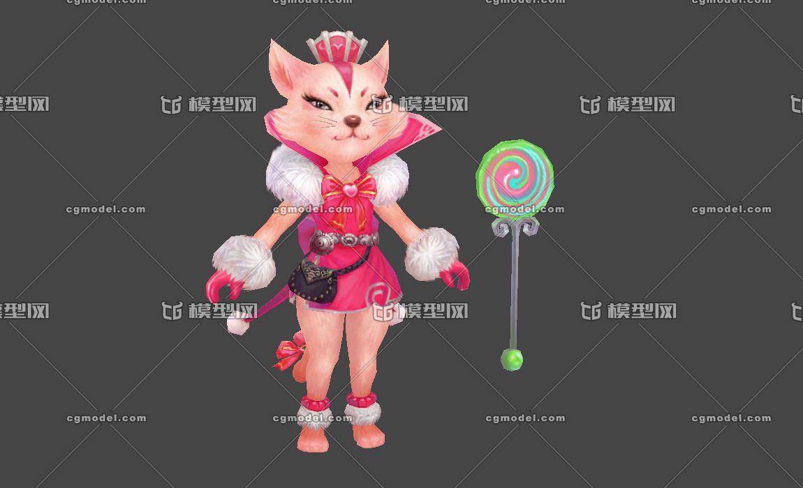 可爱猫妖,妖猫,大眼猫,波斯猫,粉色猫,粉红色小猫咪,猫人,棒棒糖,粉色