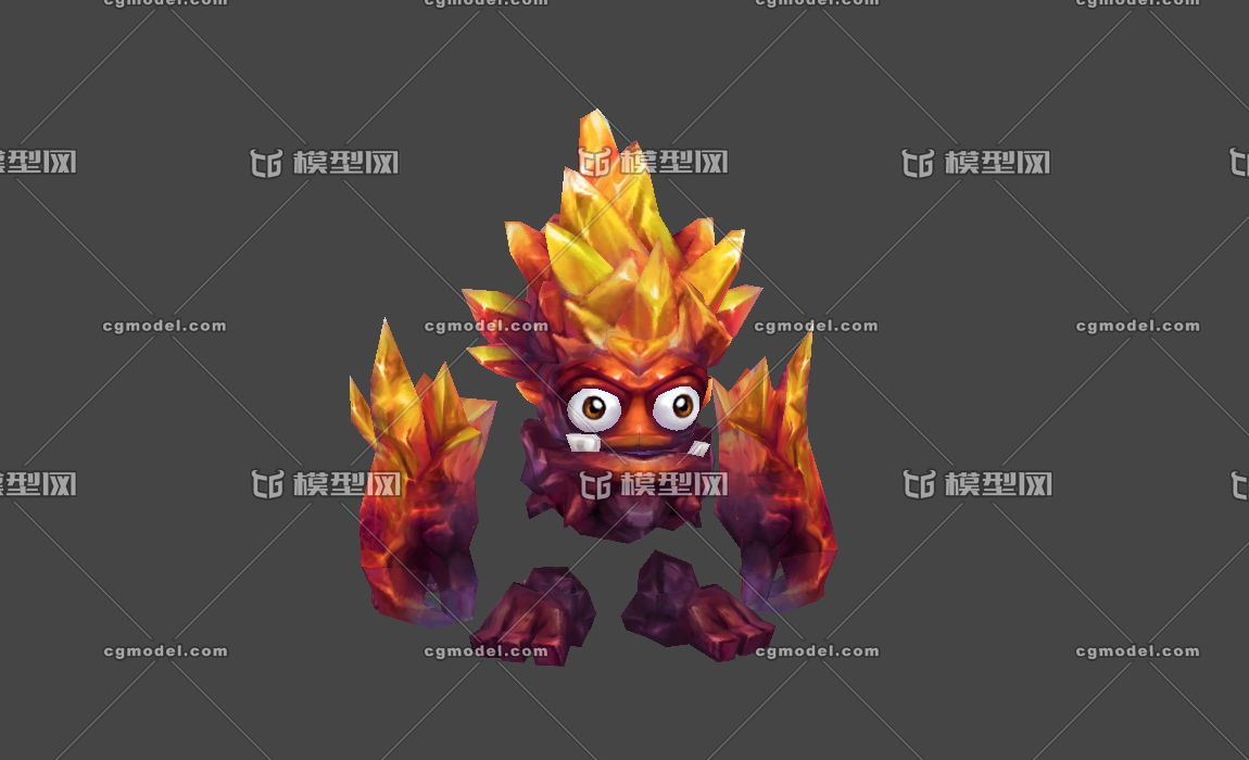 石头人,石头怪物,巨石怪物,红色水晶石头,矿石怪物,熔岩石头