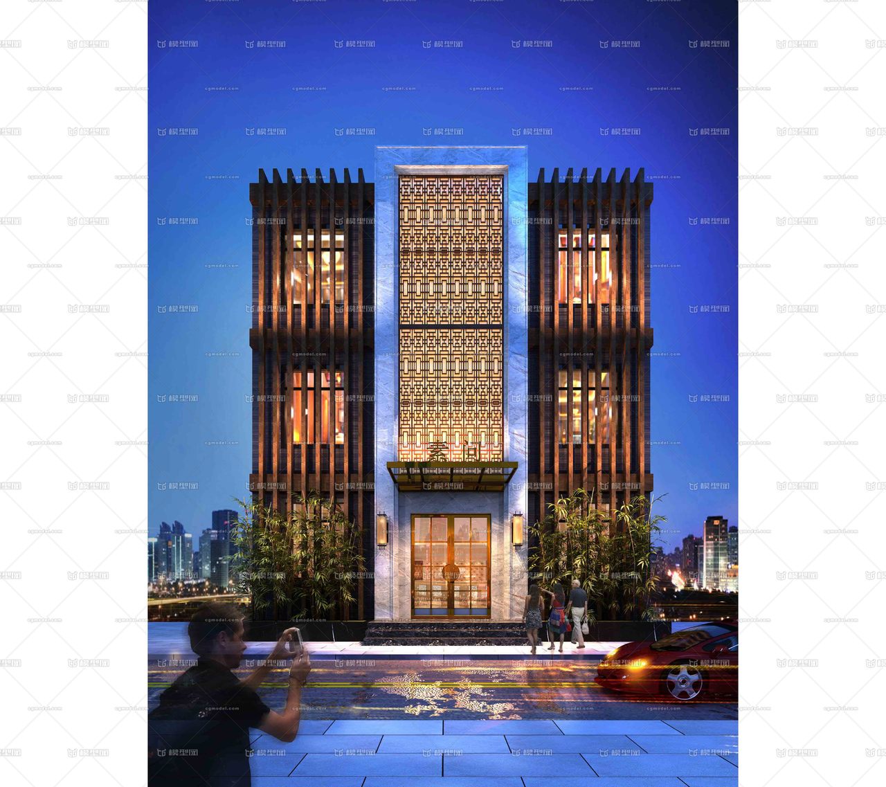 现代建筑外立面,建筑外立面效果图,现代风格建筑外立面_大山谷图库