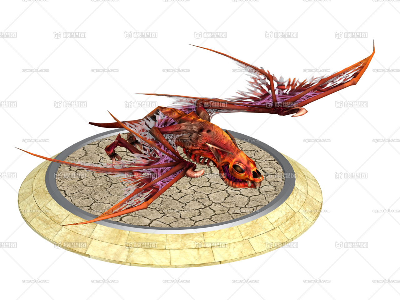 手绘 恐龙 飞龙 鸟类 恐龙 侏罗纪 动物 远古生物 怪物低模    带台座