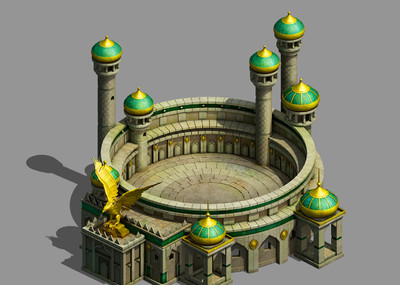 卡通猎场 欧式斗兽场 比赛场地 圆形赛场