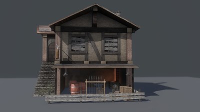 欧洲中世纪房子模型模型-私人住宅模型库-OBJ(.obj/.mtl)模型下载-cg模型网