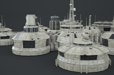 超精细月球站 月球基地 星球基地 宇宙探索 空间站 补给站