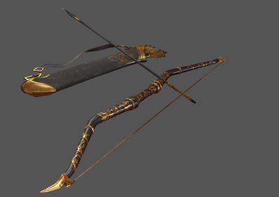 pbr 精灵弓 简模次世代 弓箭  弩箭 弓弩 弓 黄金弓箭 魔法弓 神弓