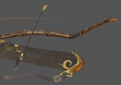 pbr 精灵弓 简模次世代 弓箭  弩箭 弓弩 弓 黄金弓箭 魔法弓 神弓