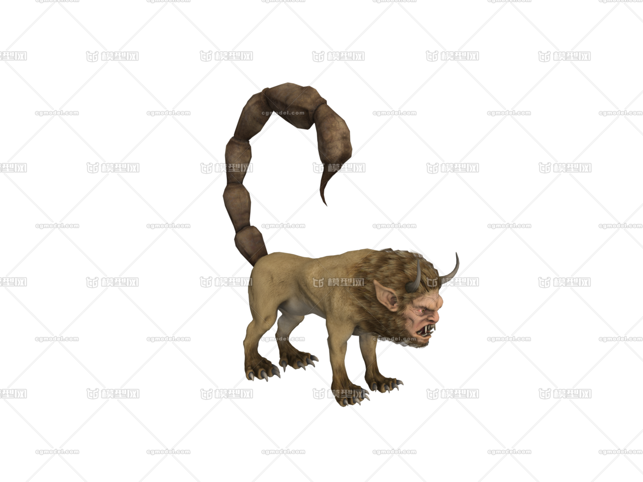 高精度狮身蝎尾怪物模型
