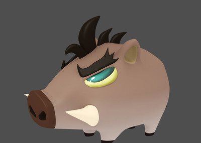 卡通猪野猪宠物怪兽吉祥物动物