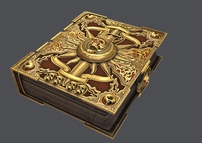 次世代pbr 魔法书 天书 恶魔之书 法典 典籍 魔幻书本 黑暗之书 黄金