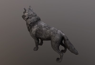 写实四眼恶狼4k贴图带绑定怪兽梦魇魔狼