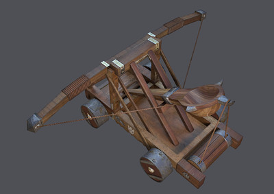 次世代 古代投石车 pbr 投石器 投射器 写实 攻城车 投弹车 战车 军事