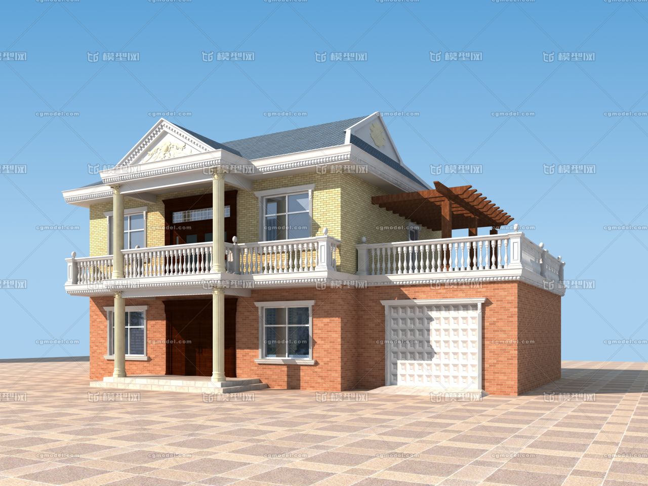 别墅带贴图_万世流芳作品_建筑私人住宅_cg模型网