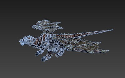 有绑定的机械魔龙 魔幻 翡翠邪龙 _wayne911作品_动物飞禽_cg模型网