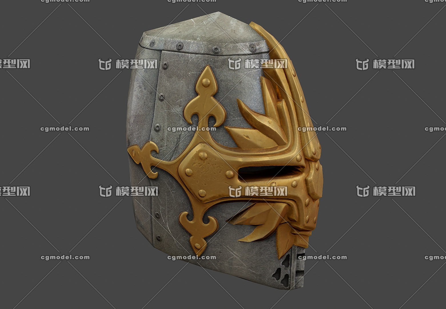 欧洲中世纪 太阳头盔 次世代简模西方骑士头盔 helmet