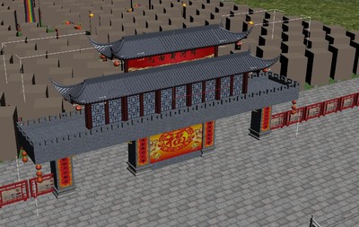 九曲黄河阵 景观旅游 灯塔 门楼 大门 围墙护栏 景观灯柱 彩门