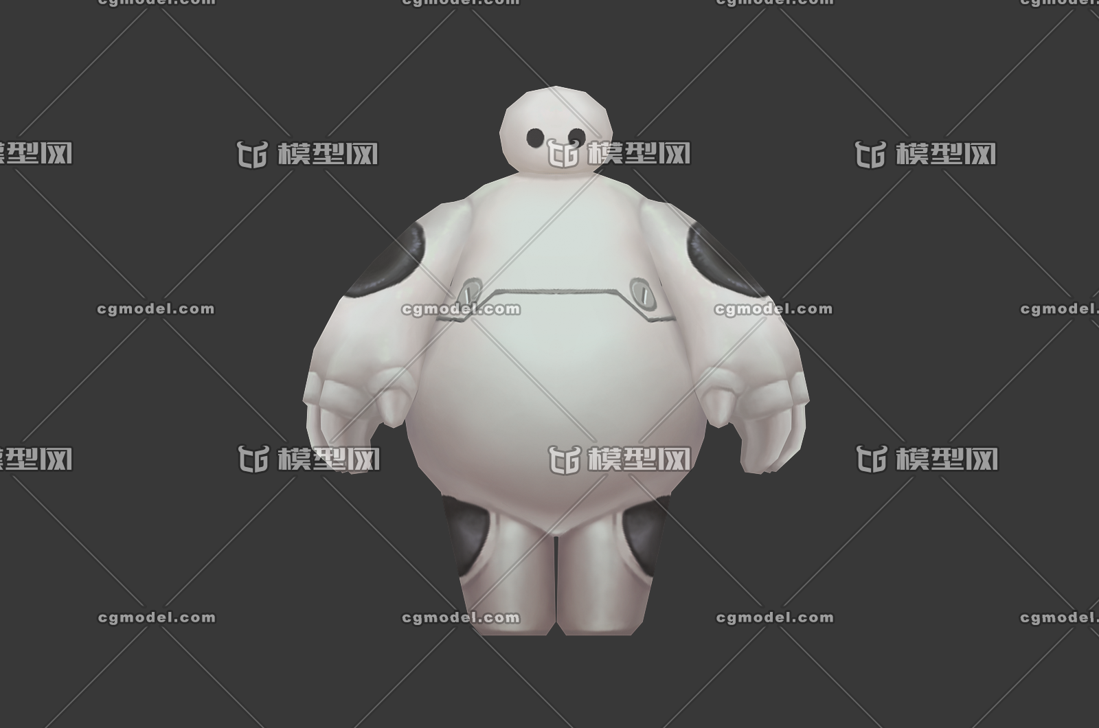 手绘低模大白智能机器人3d模型