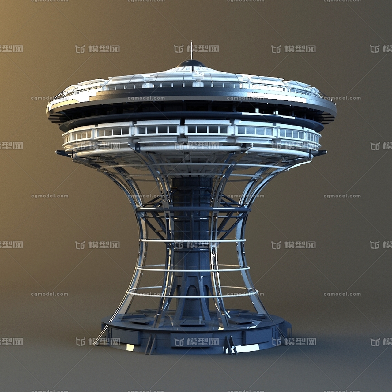 科研基地,外星基地,军事基地_不言不语121作品_建筑科幻建筑_cg模型网