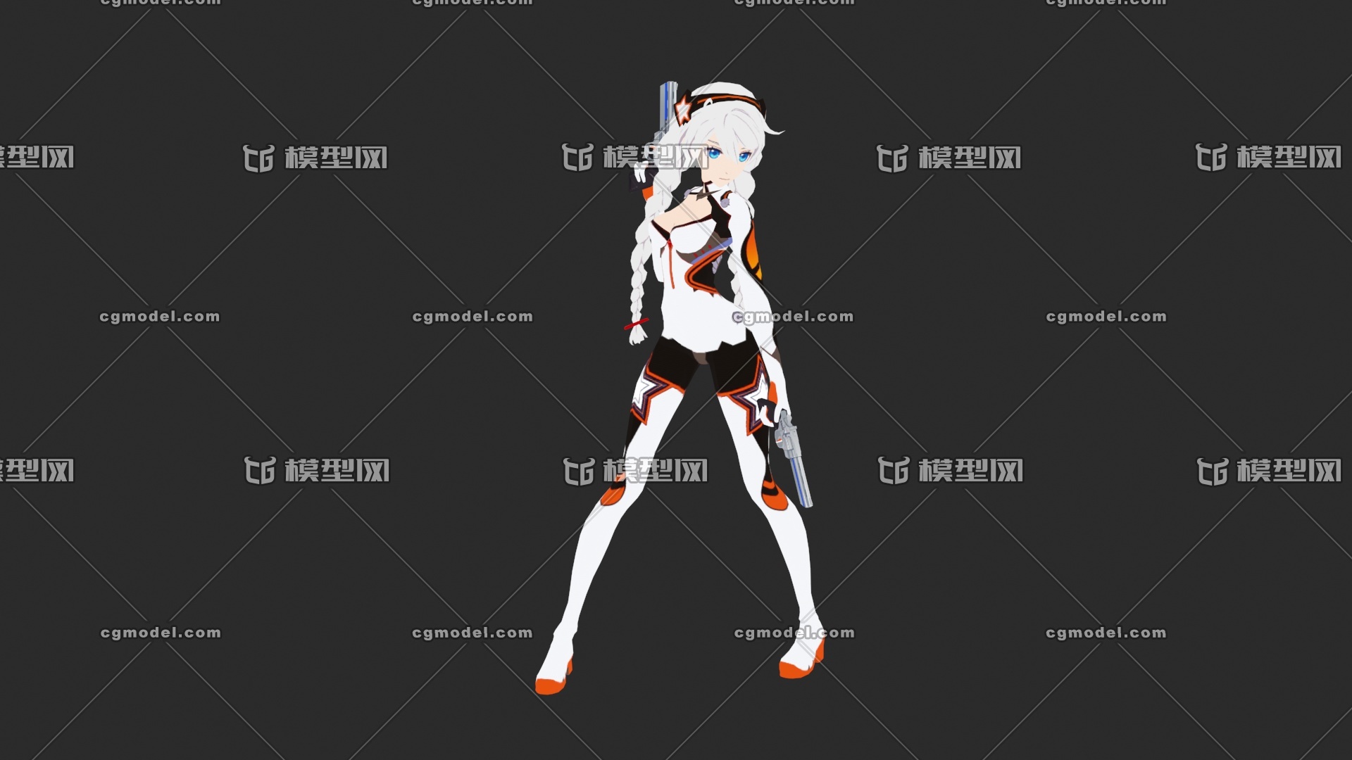 日系二次元美少女,有pose_skywalker987987作品_人物女人_cg模型网