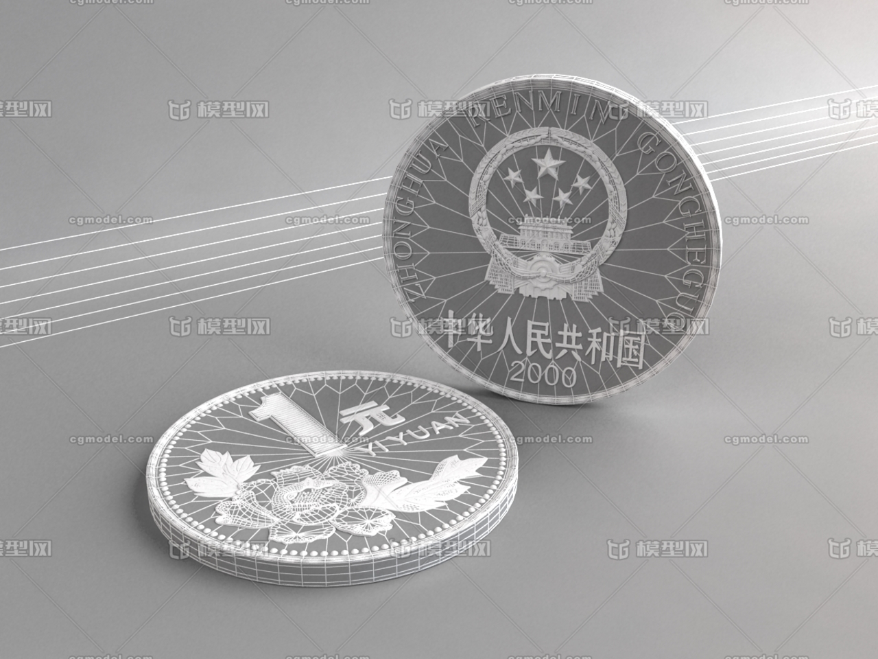 一元硬币钱币_361626566作品_生活用具其他生活用具其他_cg模型网