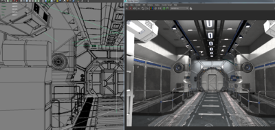 VR高精度未来科技走廊通道 空间站走廊通道 科幻基地廊道 科模型-科幻场景模型库-Maya(.ma/.mb)模型下载-cg模型网