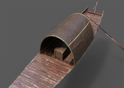 乌篷船 小木船_依依宝贝作品_船艇古代船/仿古船_cg模型网