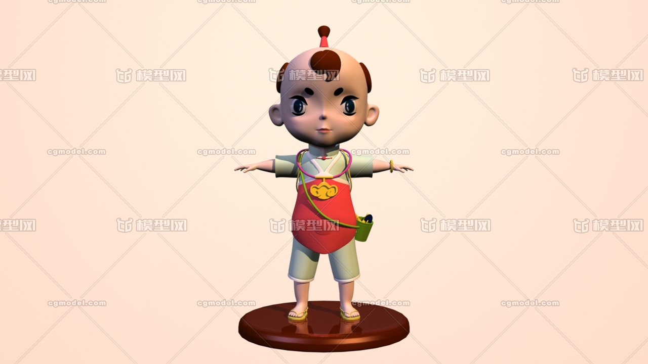 卡通小男孩-小宝模型,带贴图_1967406312作品_人物孩子-男_cg模型网