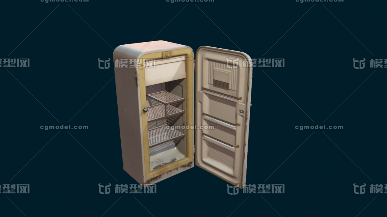 老式家用冰箱模型